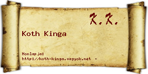 Koth Kinga névjegykártya